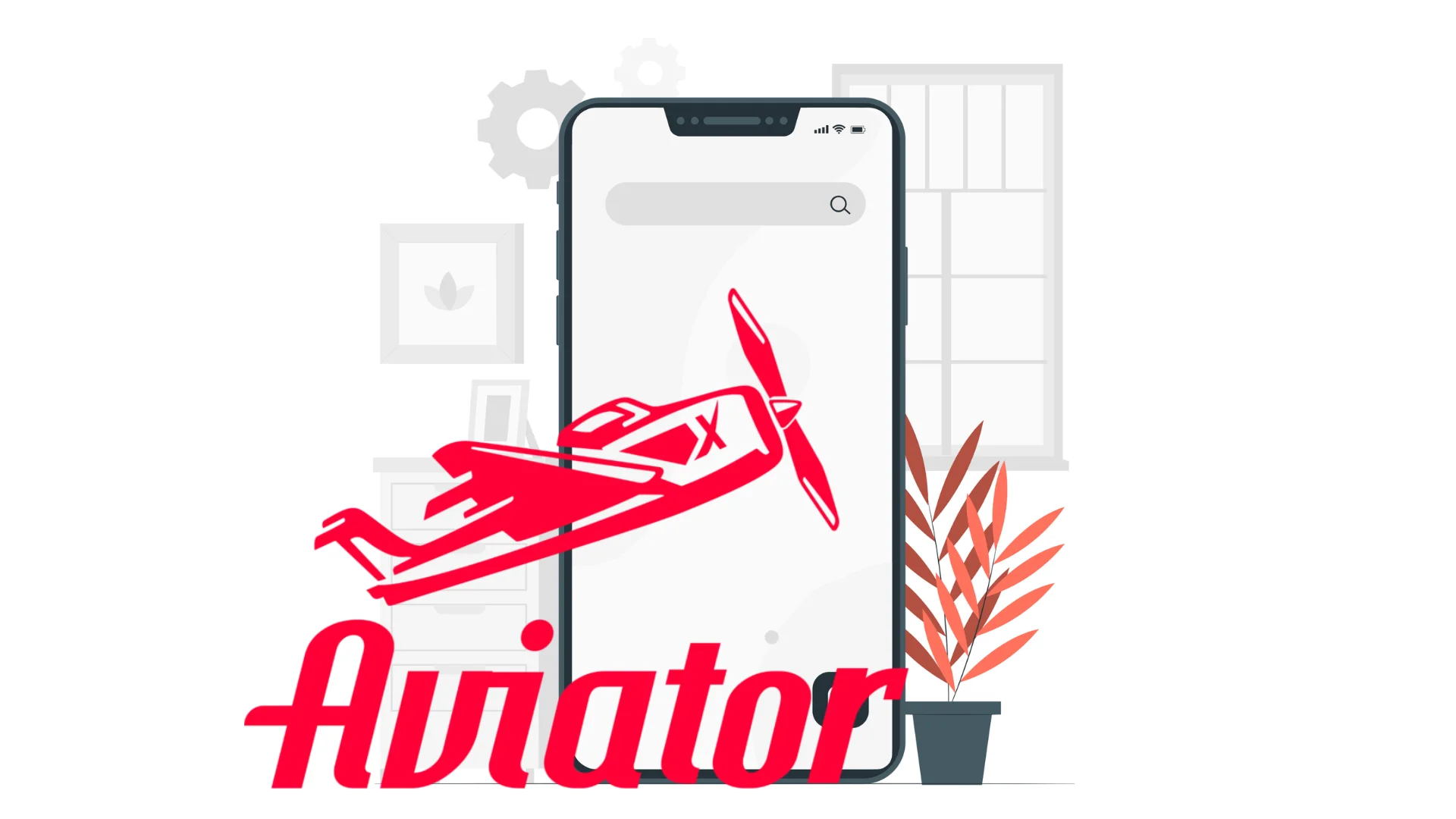 Aviator game logo and mobile phone