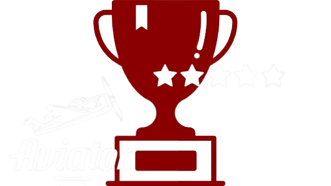 Trophy cup background with five stars and aviator game tricks