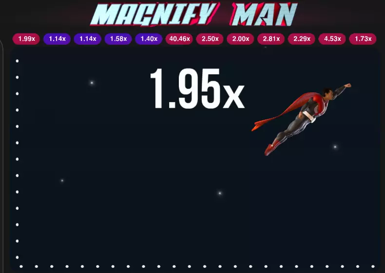 dark blue gameplay with flying man and name magnify man