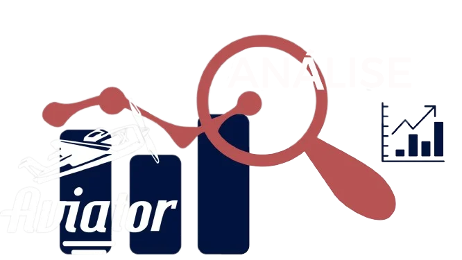 Logotipo do jogo Aviator com inscrição de análise de dados